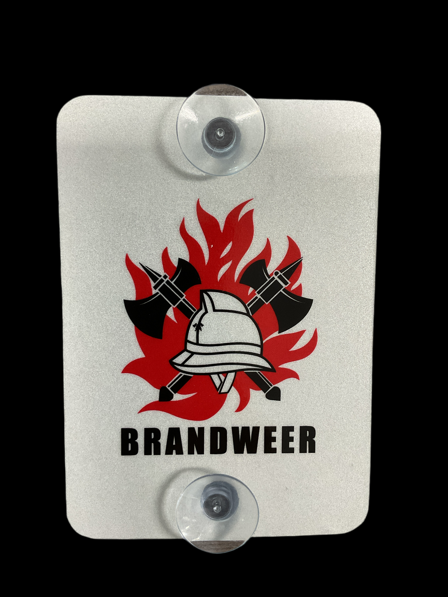 Autoplaatje Oude Brandweerhelm reflecterend