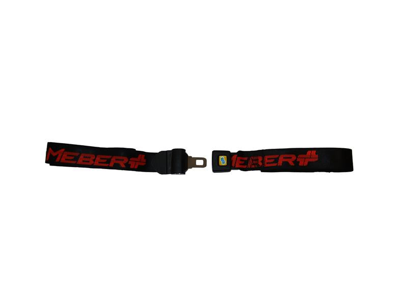 Meber - 2-delige zwarte riem met metalen gesp