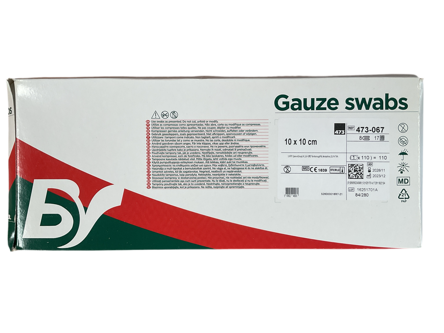 BV - Steriele compressen 10 x 10 cm - per 3 x 70