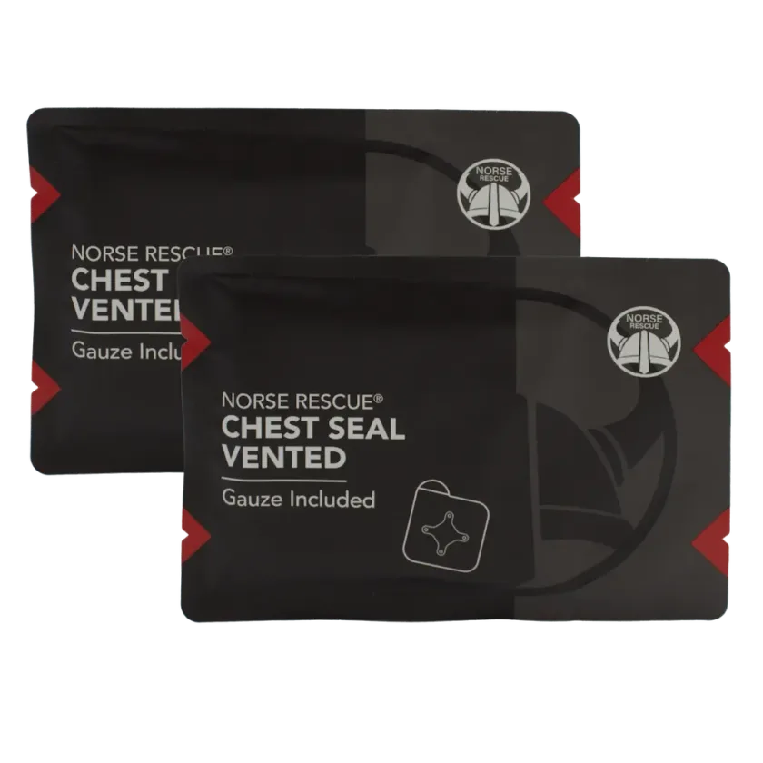 NORSE RESCUE® Chest Seal Four Channel Vented – Twin Pack
