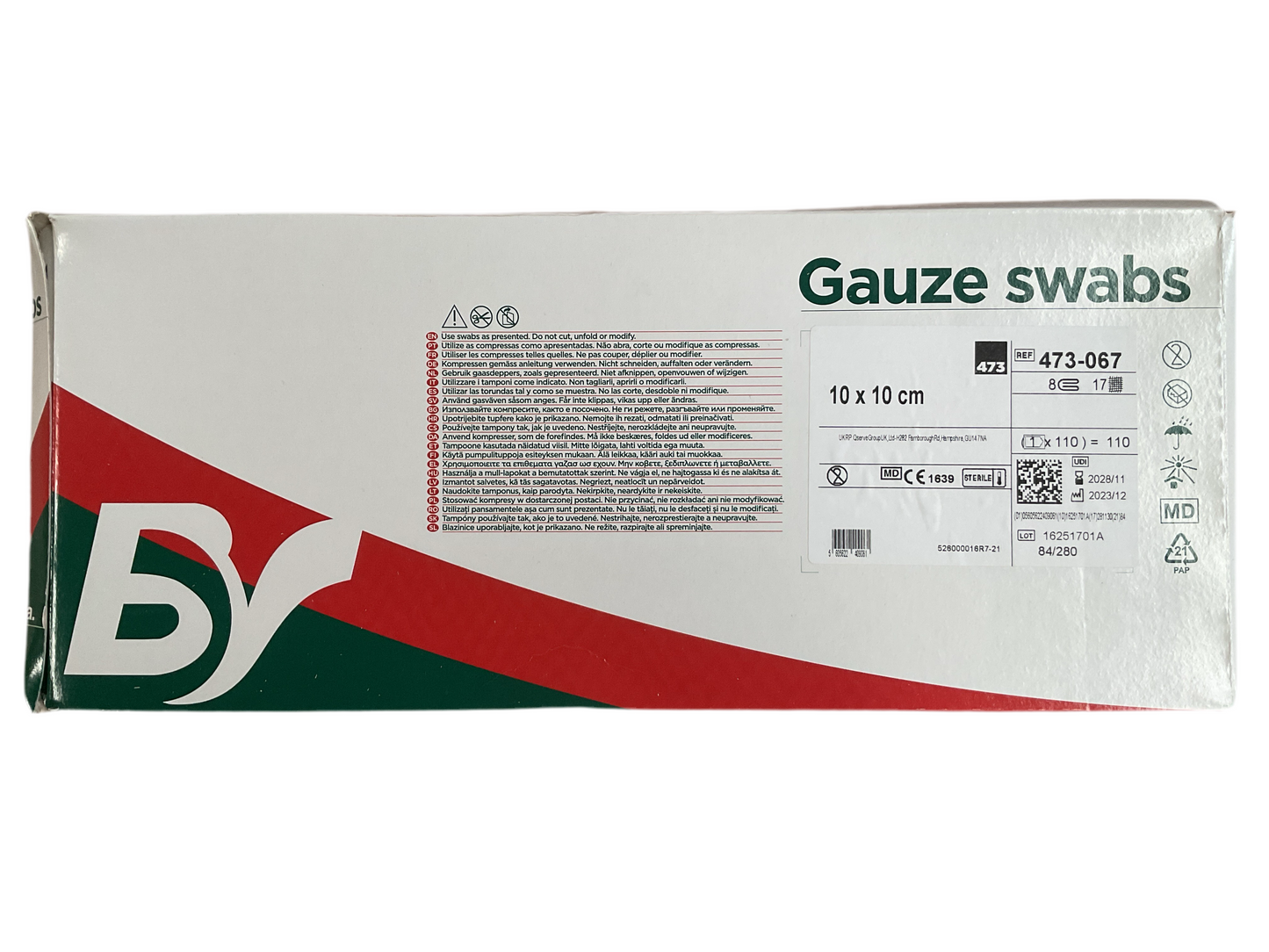 BV - Steriele kompressen 10 x 10 cm - per 1 x 110