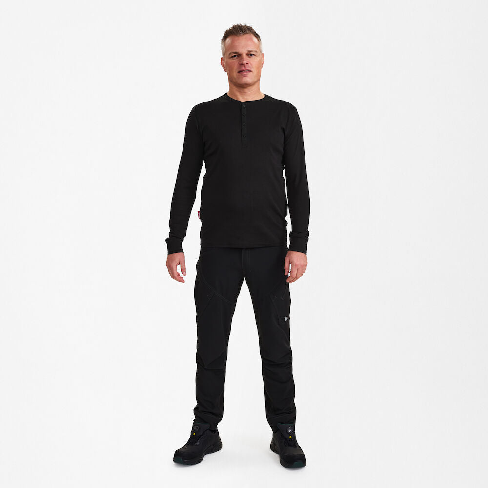 Engel - Extend Grandad T-shirt met lange mouwen Zwart