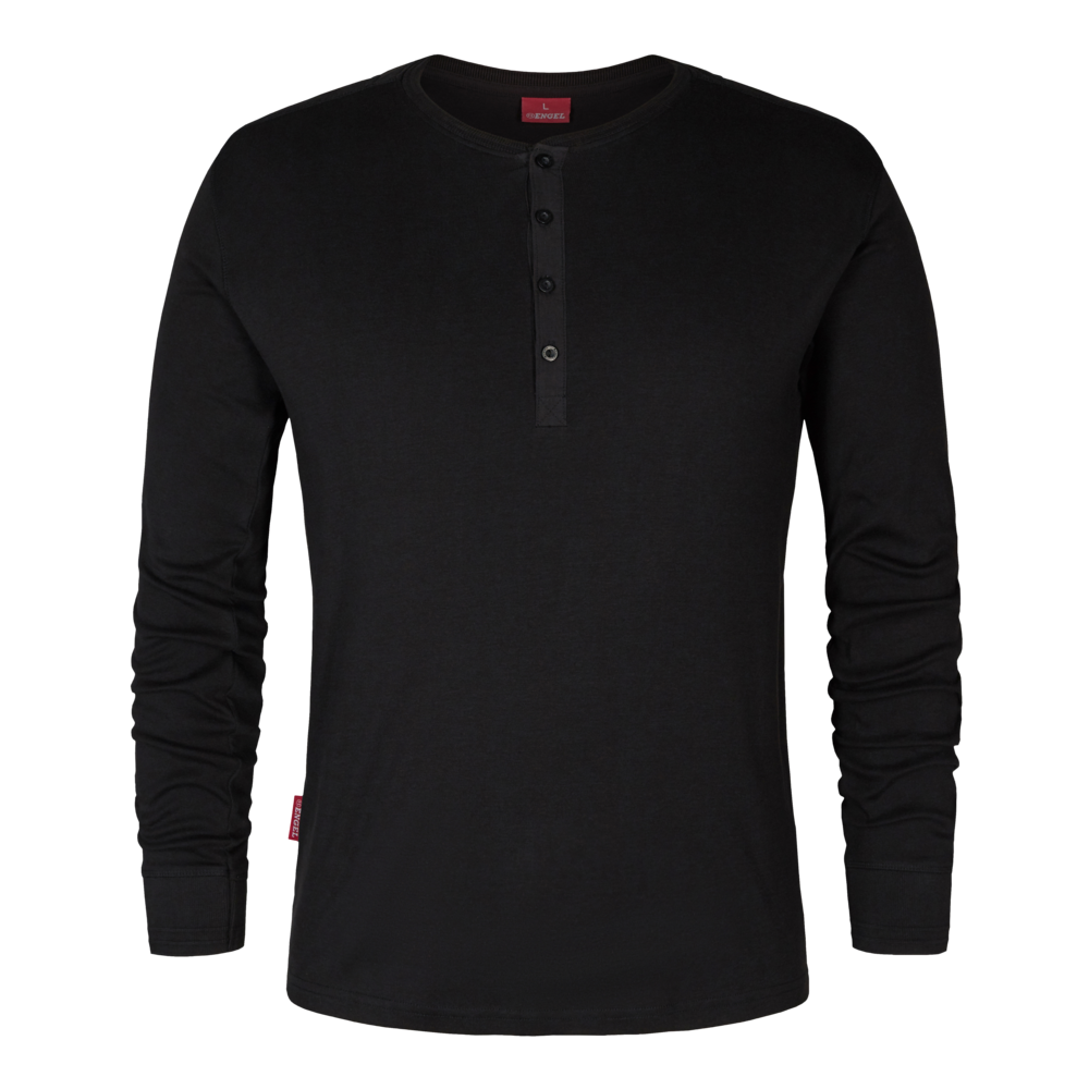 Engel - Extend Grandad T-shirt met lange mouwen Zwart