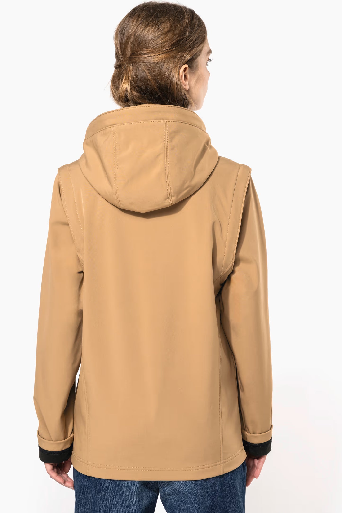 K422 - 3-laags uniseks softshell jas met afneembare capuchon en mouwen