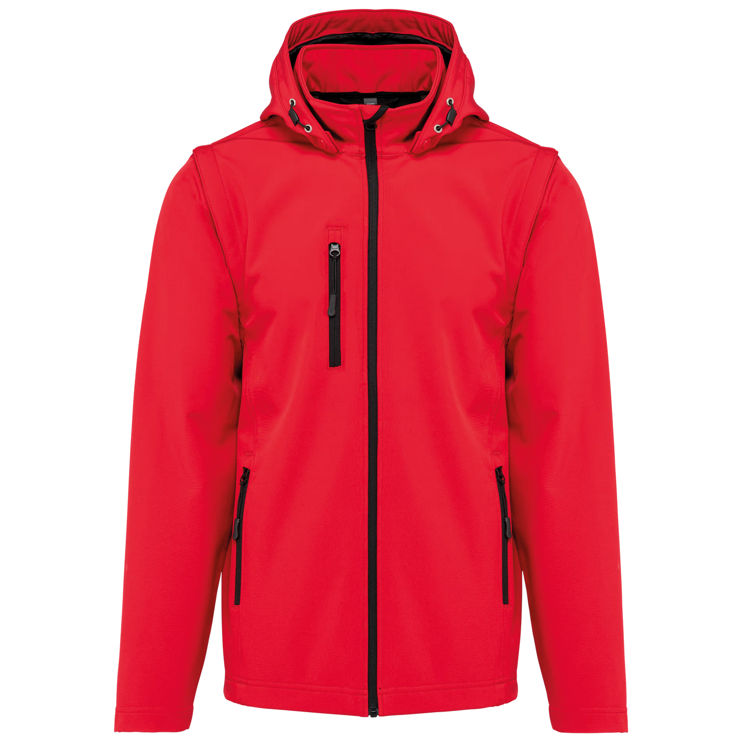 K422 - 3-laags uniseks softshell jas met afneembare capuchon en mouwen