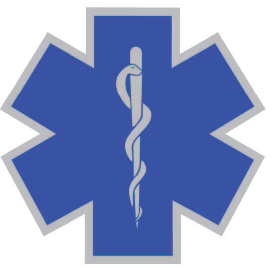 Borstlogo star of life REFLECTEREND - blauw