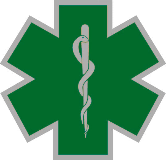 Borstlogo star of life REFLECTEREND - groen