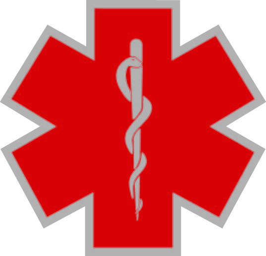 Borstlogo star of life REFLECTEREND - rood