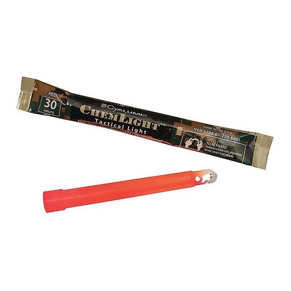 Chemlight - breeklicht ROOD 15cm (6'') lichtstaaf 12h glow stick