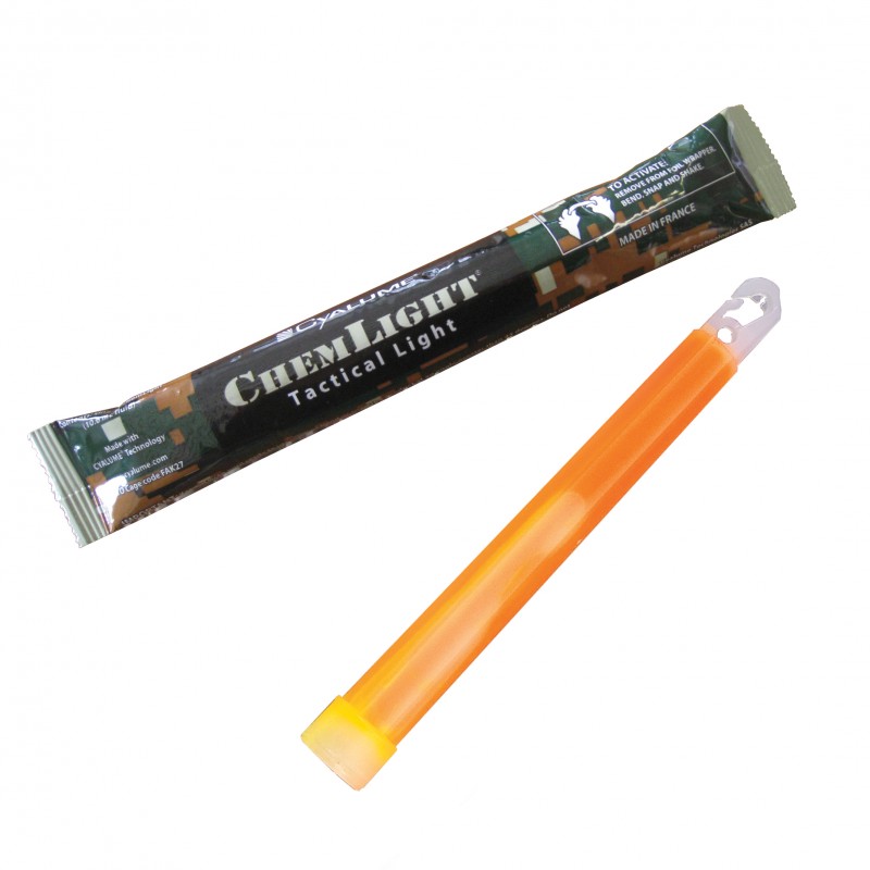 Chemlight - breeklicht ORANJE 15cm (6'') lichtstaaf 12h glow stick