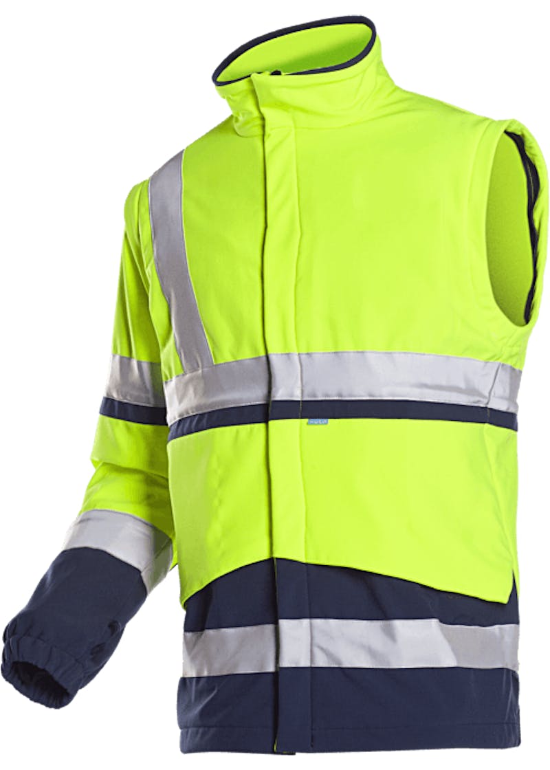 Sioen - "Powell" Signalisatieparka 4 in 1 Fluogeel/Marine