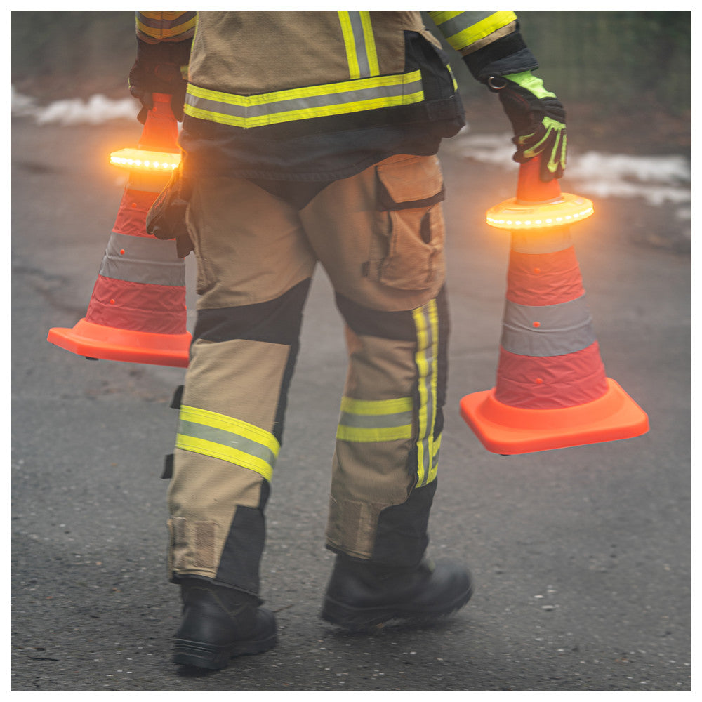 LED 360° signaalverlichtingset voor verkeerskegels in koffer