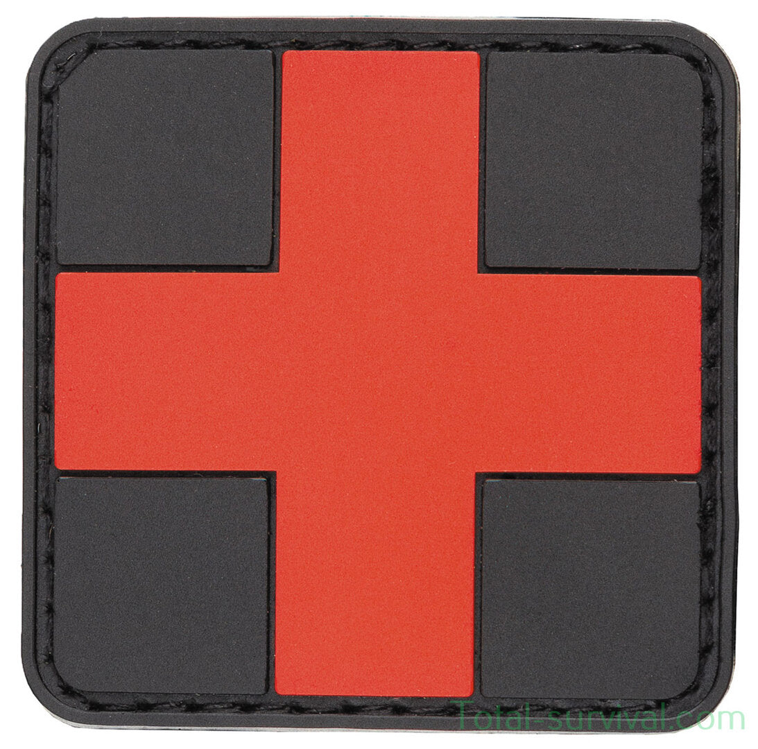 PVC Patch "First Aid" 3D  zwart-rood