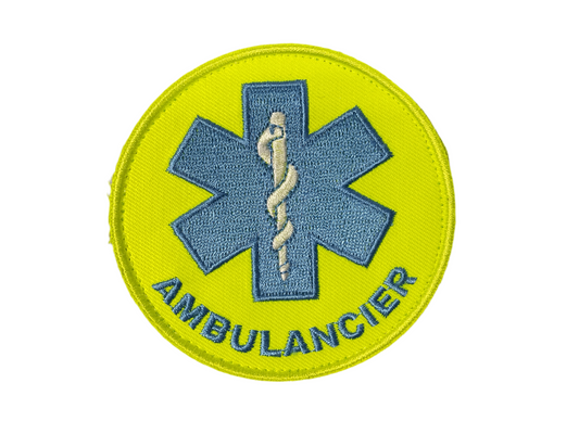 Badge rond fluogeel Ambulancier