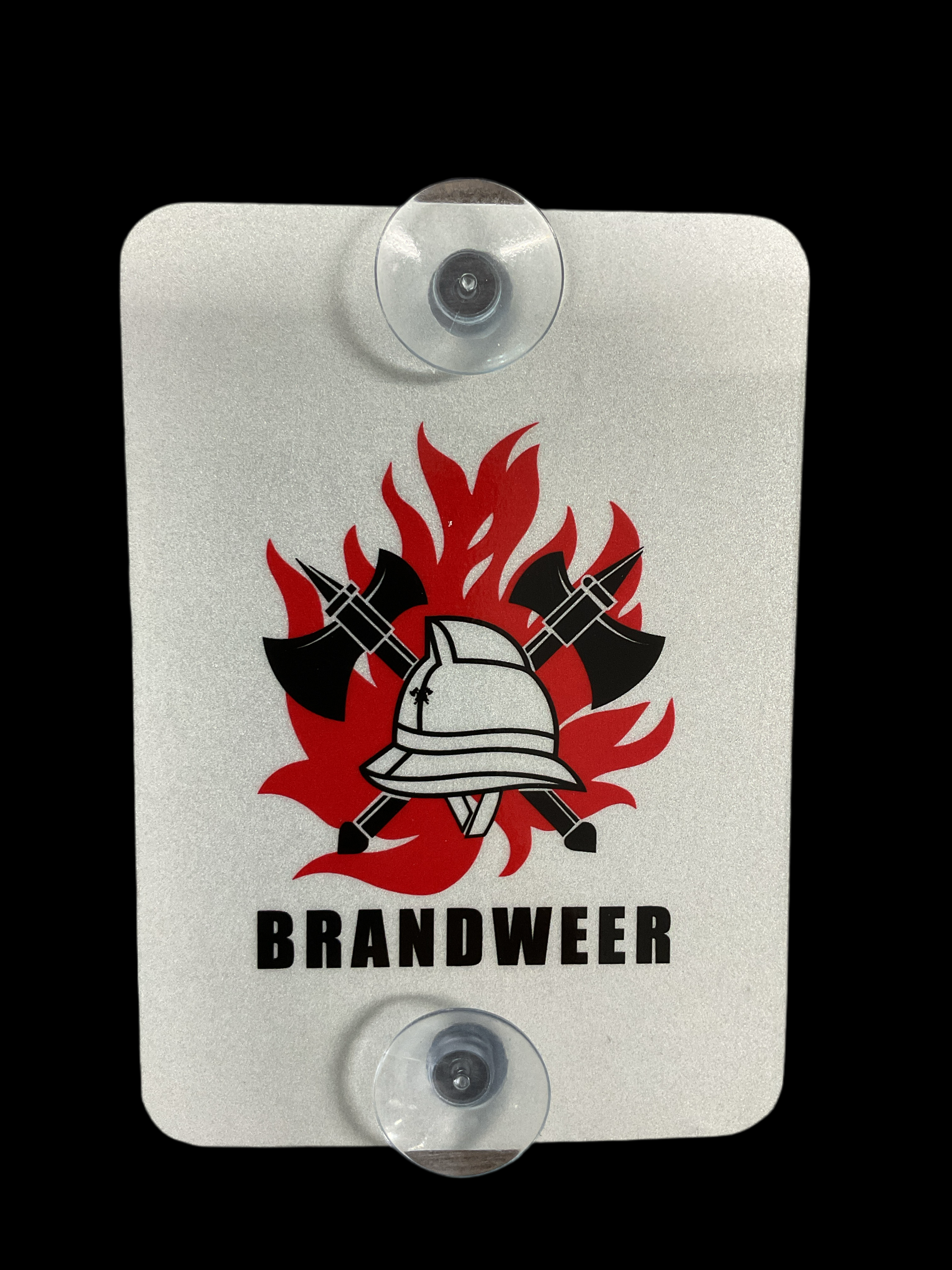 Autoplaatje Oude Brandweerhelm reflecterend