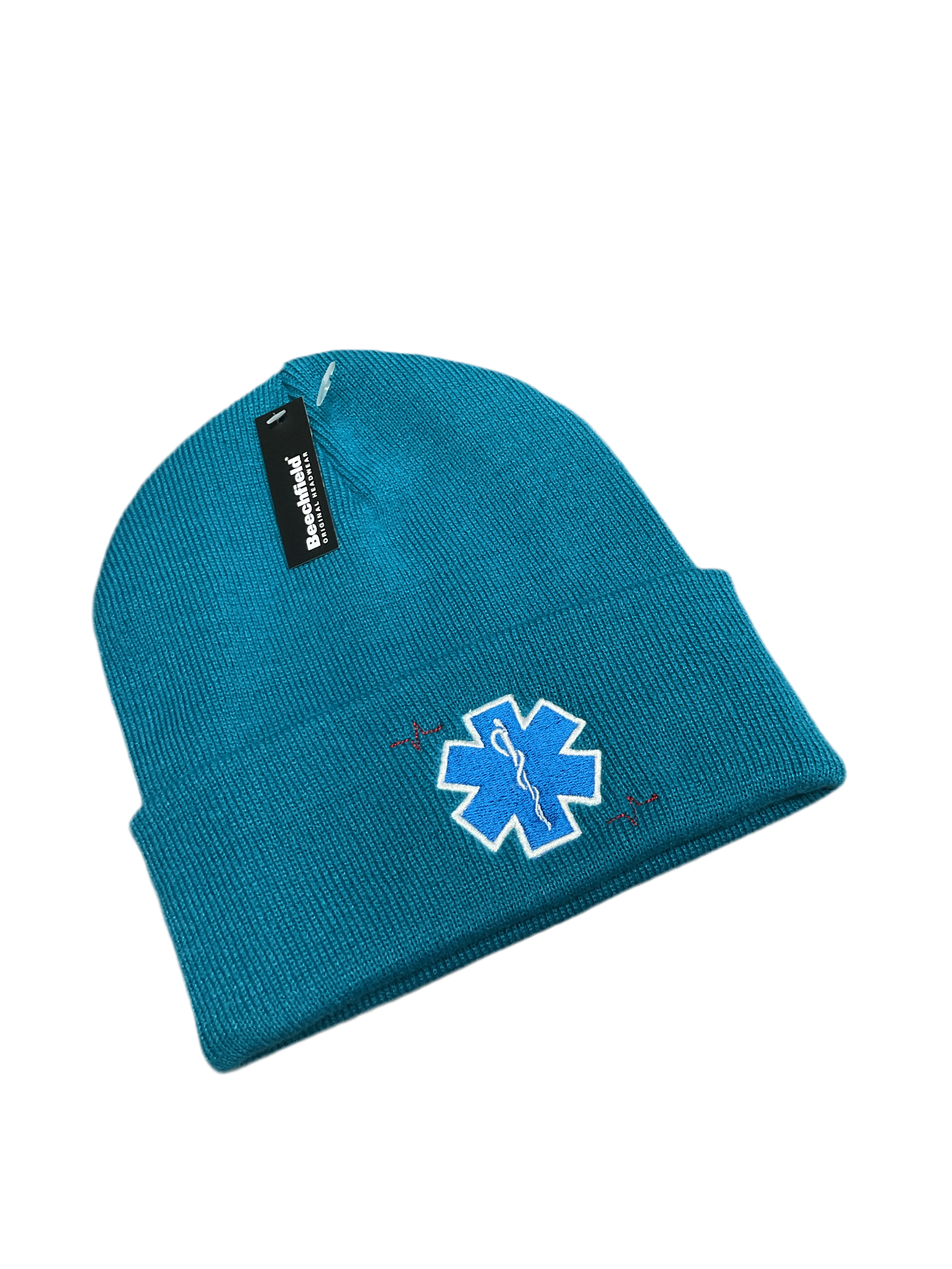 Muts, geborduurd, Star of Life met hartslag