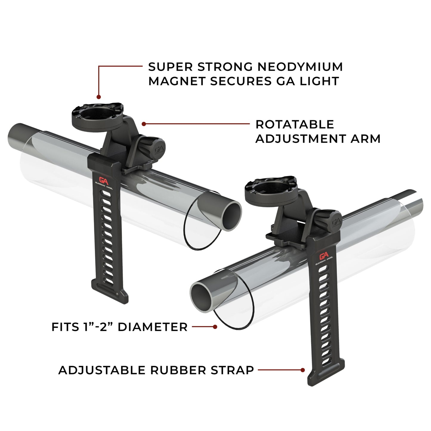 Guardian Angel Rotatable Rail Rubber Strap Mount