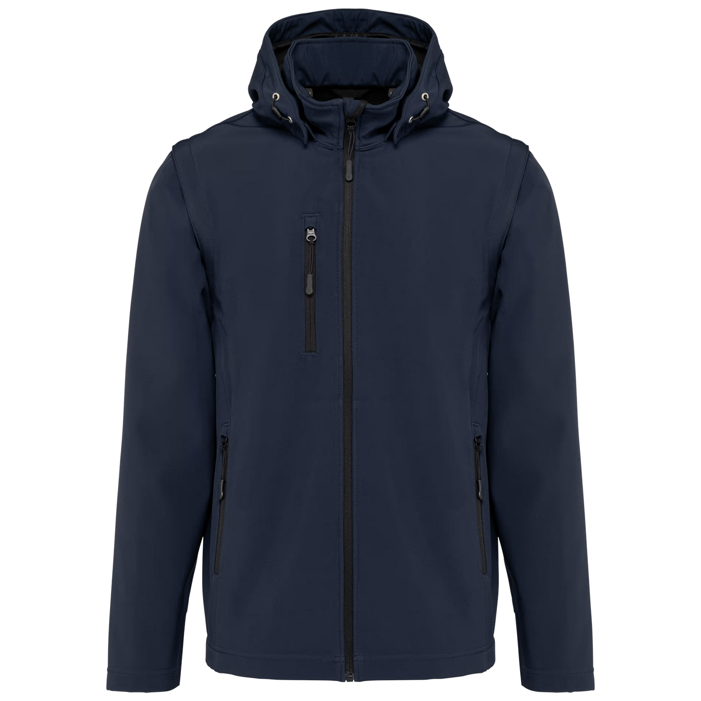 K422 - 3-laags uniseks softshell jas met afneembare capuchon en mouwen