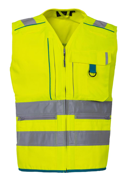 Rescuewear Zomervest Dynamic HiVis Kl. 2 Enamelblauw / Neon Geel