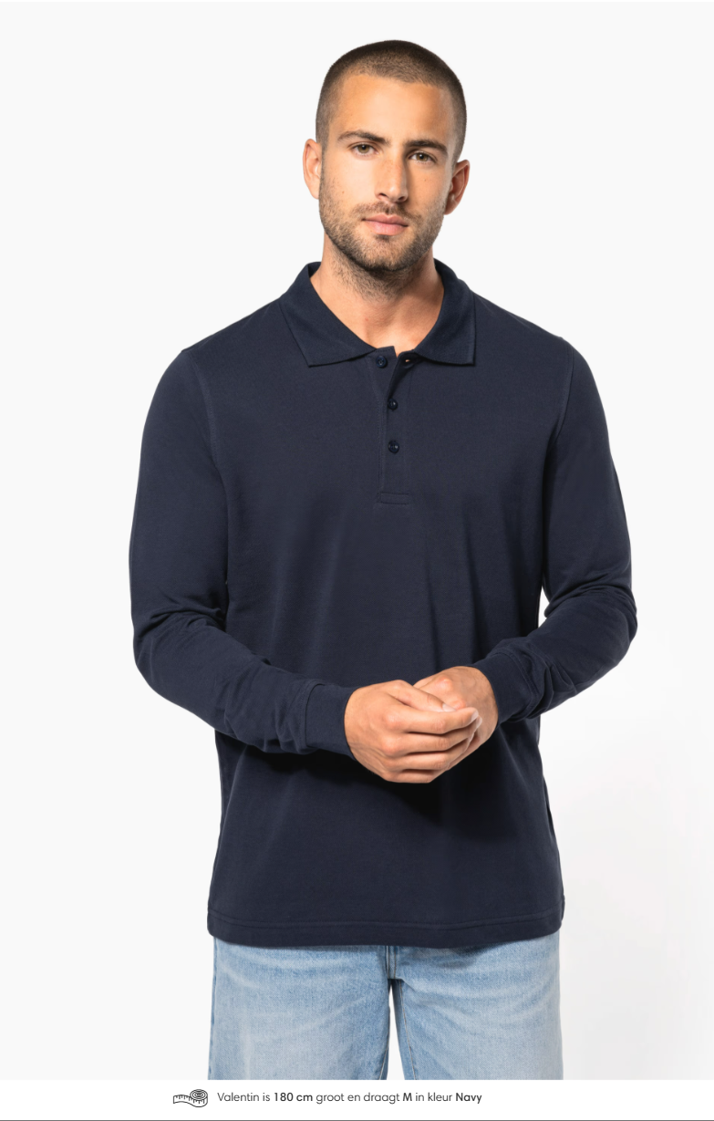 K256 Piqué - Herenpolo lange mouwen