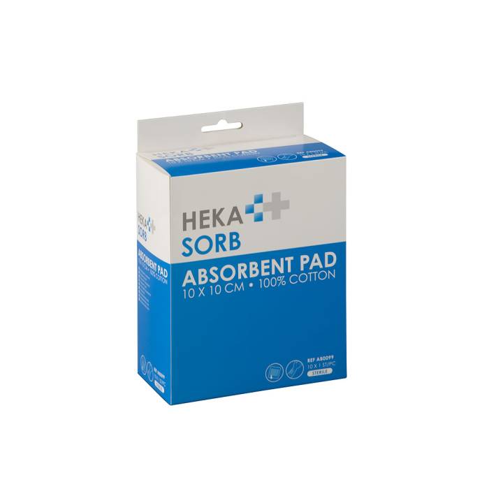Heka - Absorberend verband 10 x 10 cm steriel - Per 10stuks