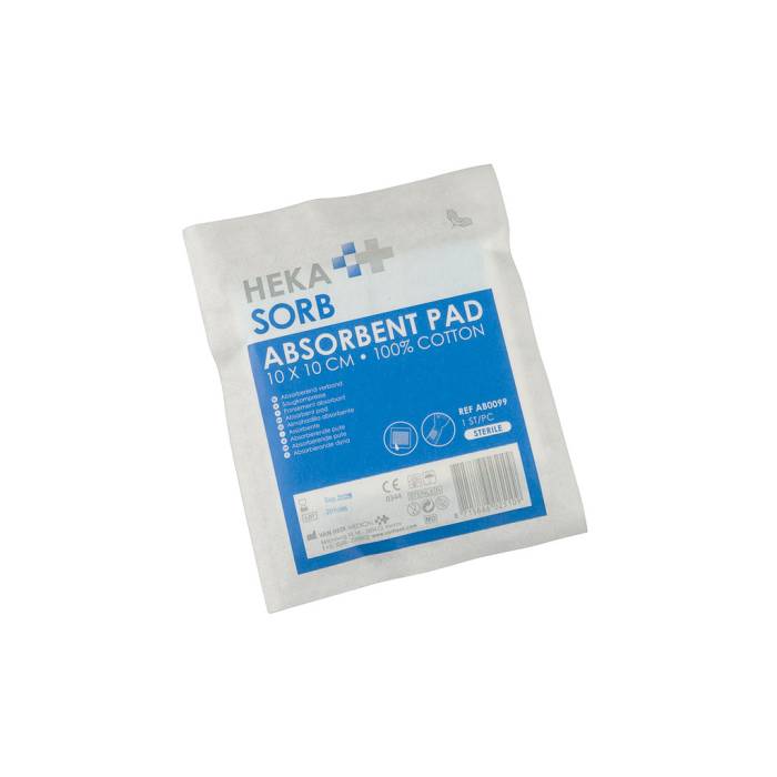 Heka - Absorberend verband 10 x 10 cm steriel - Per 10stuks