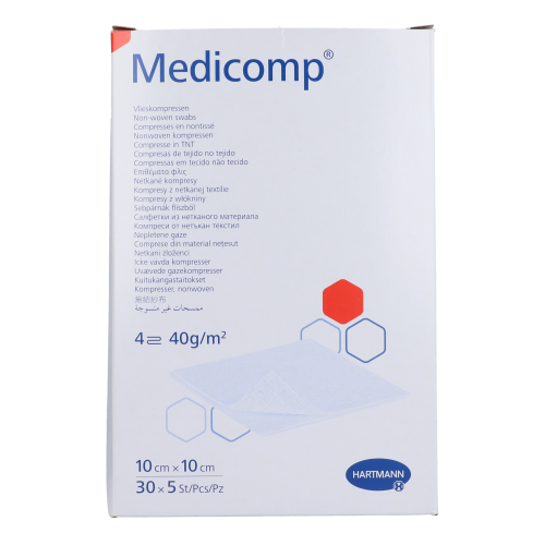 MEDICOMP - steriele compressen 10 x 10 cm - 30 x 5st