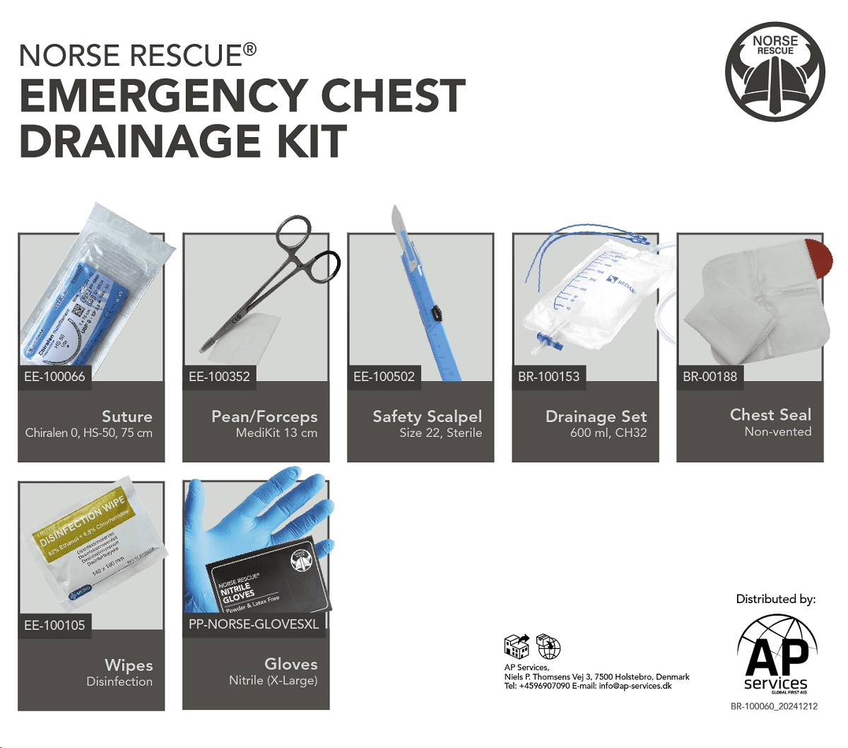 NORSE RESCUE® Emergency Chest Drainag Kit