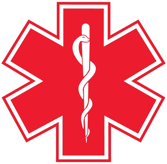 Reflecterende star of life rood  ruglogo